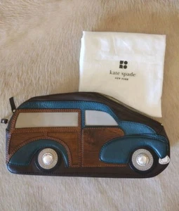 Bolso sin asas de madera Kate Spade New York Road Trip Knock On Car 2012 - Imagen 1 de 14