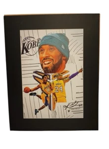 Kobe Bryant Matted Artist Print Signature ( Overall 16 X 20) No Frame - Picture 1 of 5