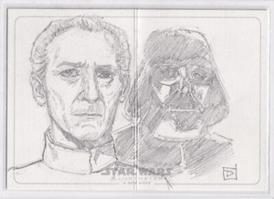 2013 Star Wars Illustrated ANH Panorama Sketch Card Darth Vader - David Rabbitte