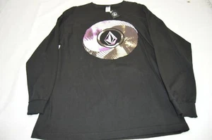 Volcom Deadly Stone Logo Langarm Pullover Sweatshirt schwarz Herren Large neu mit Etikett  - Bild 1 von 5