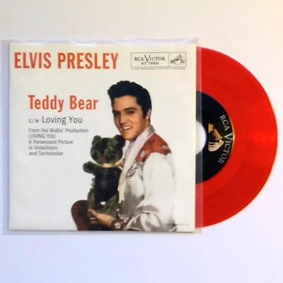 ELVIS PRESLEY: Teddy Bear / Loving You RED VINYL 7" Single 45 Picture Sleeve NEW - Image 1 of 4