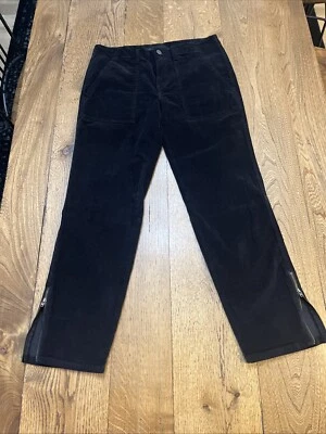 Pantalones de pana Sanctuary x Anthropologie en negro con cremalleras laterales rectas, talla 29 Foto 1 de 4