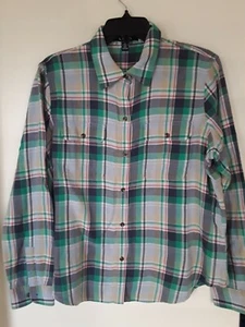  RALPH LAUREN CHAPS WOMEN'S PLAID   SHIRT TOP BLOUSE SZ PXL - Picture 1 of 3