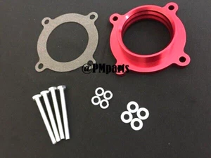 Red Billet Aluminum Throttle Body Spacer for 2007-2011 Jeep Wrangler JK 3.8L V6 - Foto 1 di 2