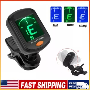LCD Clip On Chromatic Acoustic Electric Guitar Bass Ukulele Banjo Violin Tuner ~ - Picture 1 of 7