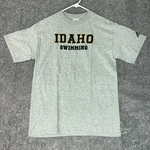 Idaho Vandals Mens Shirt Small Adidas Gray Black NCAA Swimming Short Sleeve Cover