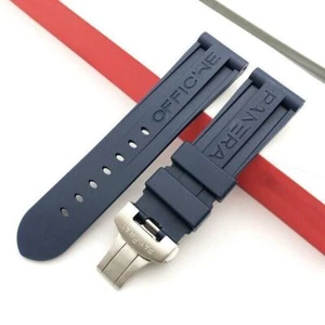24 mm Silikon Kautschuk Uhrenarmband Armband Ersatz für Panerai Luminor - Bild 1 von 24