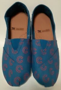 MLB CHICAGO CUBS TEAM BEANS WOMEN SLIP-ON LOAFERS, SLIPPERS SIZE XL/10-11