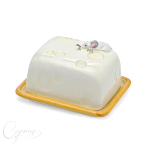 BASSANO KERAMIK KÄSE BEHÄLTER BUTTERDOSE KÄSE 3D MOTIV 14 CM AUS ITALIEN NEU - Bild 1 von 6