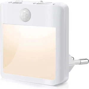 Motion Sensor LED Plug-in Night Light Dimmable Dusk-to-Dawn Energy Saving Lamp - Picture 1 of 9