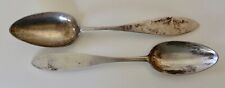 Pair Antique European (Germany?) Silver Serving Spoons