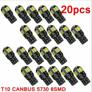20x 8SMD T10 White LED 194 W5W Canbus Error Free Car Side Wedge Light Bulb Bulk - Picture 1 of 10