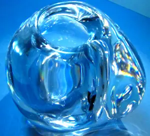 6+ lbs Kosta Boda Goran Warff Vase Signed & Numbered Art Glass Crystal - Picture 1 of 12