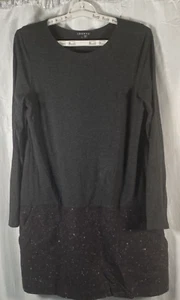 Theory Dress Womens Large Long Sleeve Round Neck Pockets Fleck Colored Bottom - Picture 1 of 12