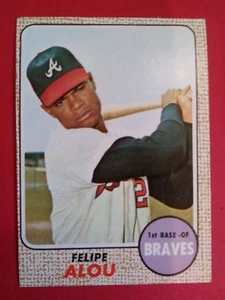 1968 - FELIPE ALOU , 1st BASE , ATLANTA BRAVES Topps Baseball Card # 55 , NR-MT - Picture 1 of 2