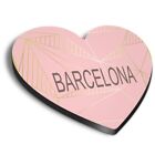 1x Heart Fridge MDF Magnet Barcelona Spain Pink Art Deco Travel Girls #59892