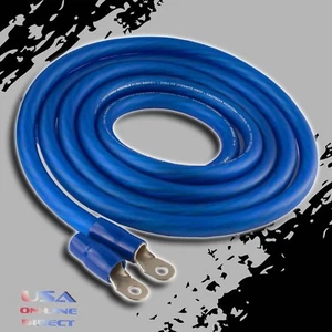 0 Gauge 20ft BLUE Power Ground OFC Wire Strand Copper  Marine Cable 1/0 AWG GA. - Picture 1 of 4