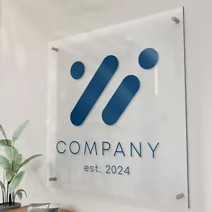 Maßgeschneidertes Acryl Geschäftslogo Schild | Personalisiertes schwimmendes Acryl Geschäftsschild - Bild 1 von 8