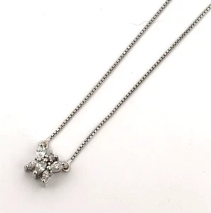 Natural Diamond Butterfly Dragonfly Necklace .14CTW 10K White Gold 18" Box Chain - Picture 1 of 7
