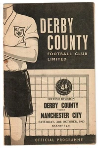 Derby County v Manchester City - 1963-64 Division Two - Football Programme - Picture 1 of 2