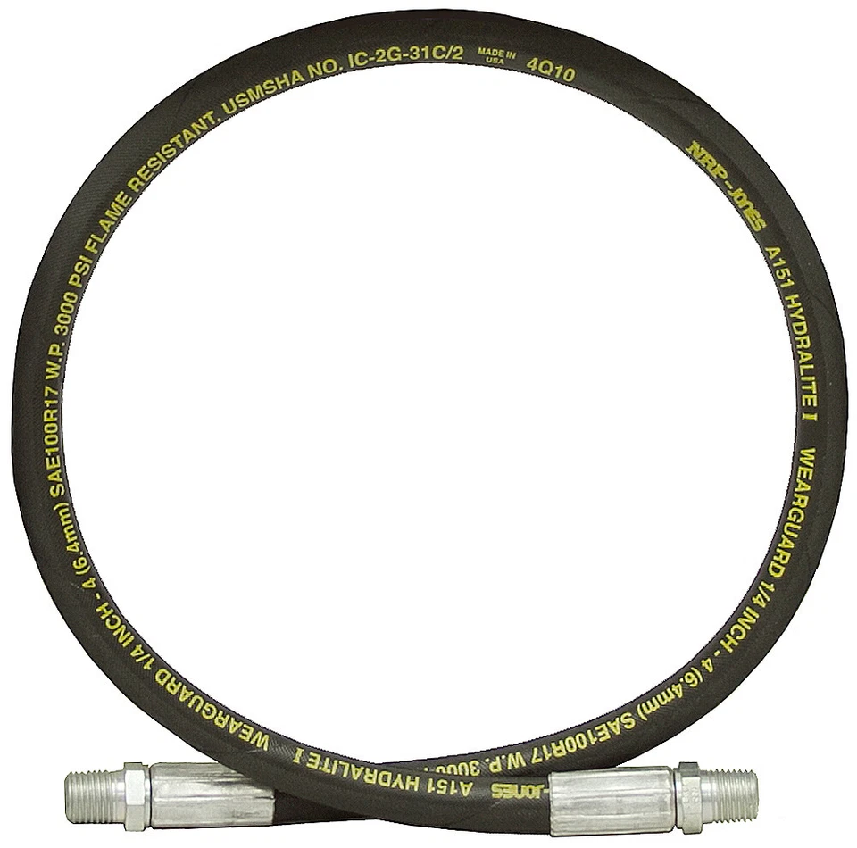 NRP JONES 1/4" x 30" 1/4 NPTM x 1/4 NPTM SAE 100R17 Hydraulic Hose 3000 PSI 916-1430