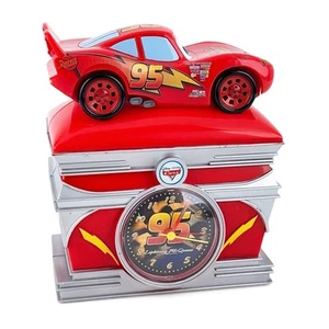Preowned PIXAR Cars Rust-eze Lightning McQueen Coin Bank Alarm Clock WORKS - Picture 1 of 11