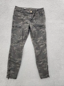 Kut from the Kloth Ankle Skinny Pants Womens 10 Camo Green Stretch Zip Pocket - Picture 1 of 13