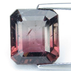 8.10Cts Sizzling Natural Bi-Color Tourmaline Emerald Cut Mozambique Gemstone - Picture 1 of 6