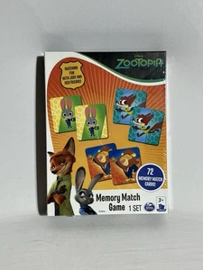 Disney Zootopia Memory Match Game New Sealed 72 Cards Spin Master Ages 3+ - Picture 1 of 6