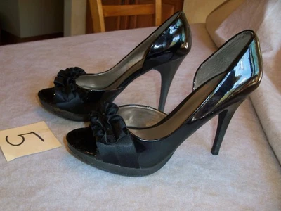 ZAPATOS DE TACÓN ALTO CARLOS SANTANA MUJER 8 1/2 M BONITOS ABIERTOS PEEP TOE NEGROS Foto 1 de 4