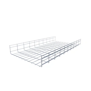 NavePoint Electro Zinc Plated Wire Mesh Cable Tray, 19.69"W x 3.94"D x 118.12"L - Afbeelding 1 van 4