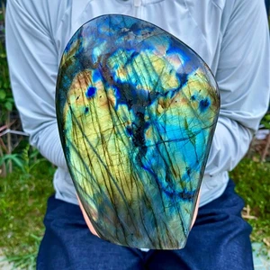 5.48LB Natural Labradorite Quartz Crystal Freeform Mineral Specimen Healing - Picture 1 of 10