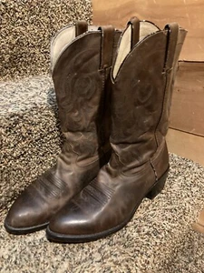 Vintage Men's Durango Cowboy Boots Boot R 9.5 EE Boot L 9.5 D Brown - Picture 1 of 10