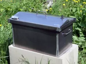 BBQ Heiß Raucher Grill Grill Outdoor Tragbar Fleisch Rauch Herd Zuhause Holz Stahl - Bild 1 von 7