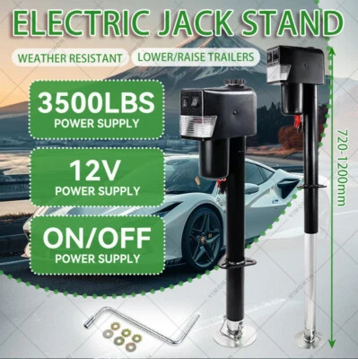 AU Electric Jack Stand Wheel 12v 1587kg Caravan Trailer Boat Stabilizer Leg HD - image 1 of 4