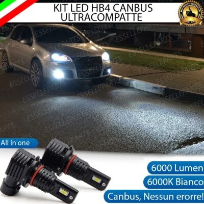 KIT FULL LED HB4 FENDINEBBIA PER VW GOLF MK5 V 6000K BIANCO 6000 LUMEN - Immagine 1 di 4
