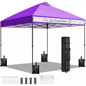 10x10ft Commercial Pop UP Canopy Party Tent Gazebo One Push Setup Wheel CarryBag - Picture 1 of 7