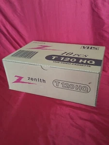 Schachtel mit 10 Zenith T 120 HQ leeren VHS Videorecorder Bändern ~ 6 Stunden ~ neu VERSIEGELT - Bild 1 von 4
