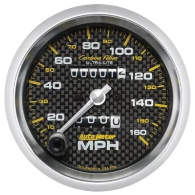 Auto Meter 4793 3-3/8" Speedometer Gauge - 0-160 mph, Carbon Fiber - Image 1 of 3