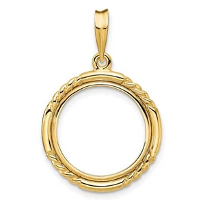 1986-Now $5 1/10 oz American Eagle Prong Set Quad Twist Coin Bezel in 14k Gold - Picture 1 of 7