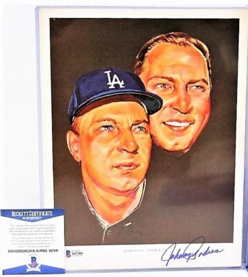 Johnny Podres Los Angeles Dodgers Signed Autographed 8x10 Photo Beckett COA  - Image 1 of 3