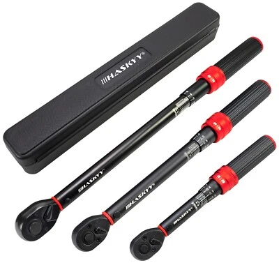 HASKYY Drehmomentschlüssel Set 1/4" 1/2" 1-10Nm 10-50Nm 20-200Nm 3tlg Ratsche - Bild 1 von 4