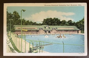 Shawnee Oklahoma OK The Municipal Swimming Pool 1947 - Picture 1 of 2