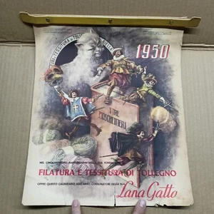 Calendario Pubblicitario - Lana Gatto 1950 - Imagen 1 de 4