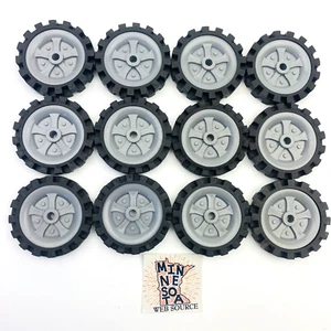 12 Knex Tires Medium 2.5" Gray/Silver Wheels - K'nex Replacement Parts - Picture 1 of 8