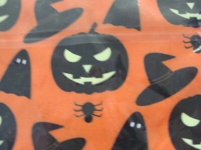 NEW SEALED HALLOWEEN Pumpkin Craft Sewing Fabric 100% Polyester, 9.8x9.8", 5 pcs - Image 1 of 4
