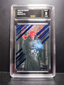 22 Marvel Fleer Ultra Avengers RED SKULL Green Card Marvel, Blue Foil /360 GMA 8
