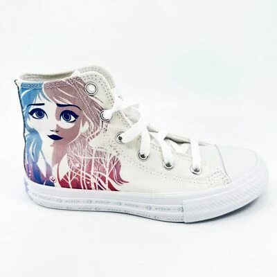 Converse CTAS Hi Disney Frozen White Girls Casual Shoes 367353F - Image 1 of 4