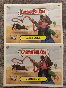 2012 TOPPS GARBAGE PAIL KIDS SET BNS1 LASSO LUKE #6a & DUKE RANCH #6b