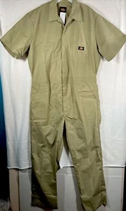 Dickies Coveralls Short Sleeve sz LS Reg Men's Khaki Mechanic Utility Pants NWOT - Picture 1 of 6